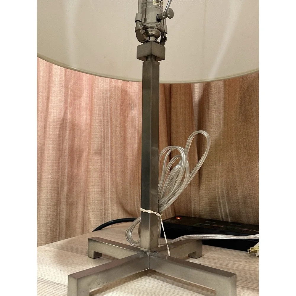 Walter Von Nessen Lighting Brass Table Lamps Satin Nickel 22